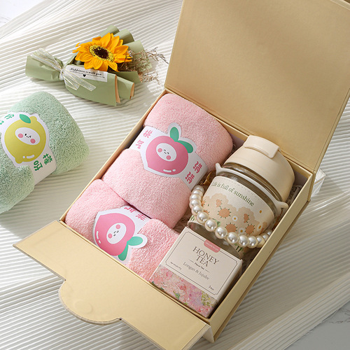 Handkerchief Towel Coral Fleece Face Washing Household Absorbent Face Towel Non-Falling Hair Children Cute Fruit Towel Wholesale