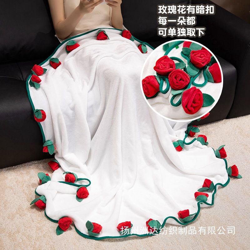 Manta de rosas de celebridades de Internet Manta de ramo de girasol Siesta de oficina Manta de aire acondicionado Regalo de novia de San Valentín
