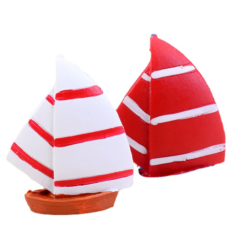 Thuyền buồm Địa Trung Hải, tiểu cảnh nước DIY resin mini trang trí (z-CJ-1326)