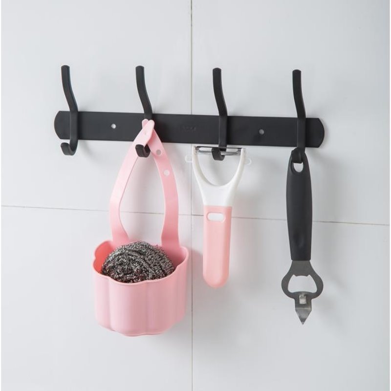 Kitchen sink drain basket hanging bag faucet sponge rack vegetable washing sink free punching storage hanging basket_voghion.com