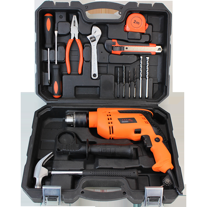 Taladro eléctrico Juego completo Caja de herramientas para el hogar Taladro de mano 13mm Taladro de impacto Herramientas combinadas Reparación de automóviles Herramientas de electricista image 6