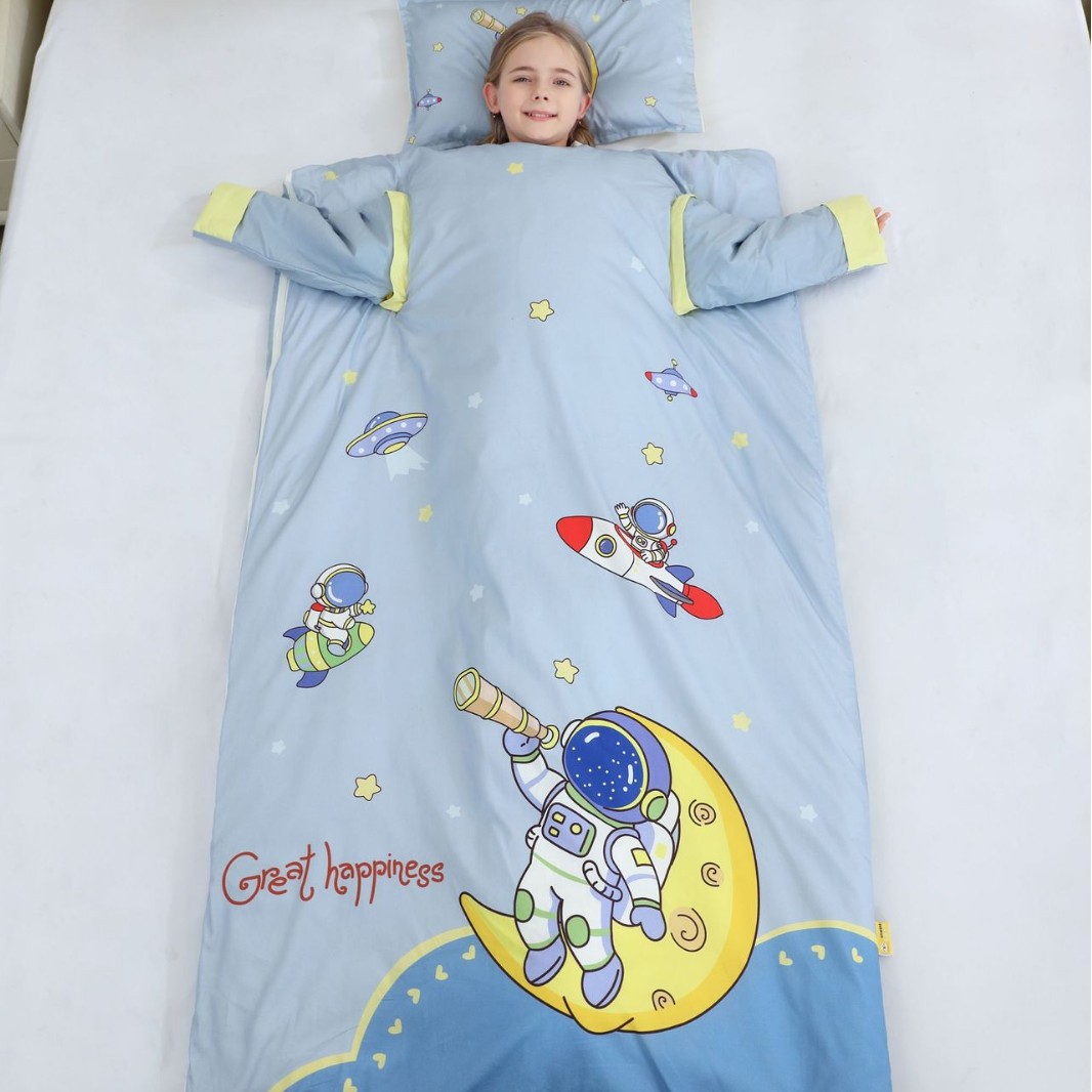 Baby Sleeping Bag Spring and Autumn Four Seasons Universal Pure Cotton Baby Constant Temperature Anti-kick Quilt Artifact Large Children Autumn and Winter Thickened