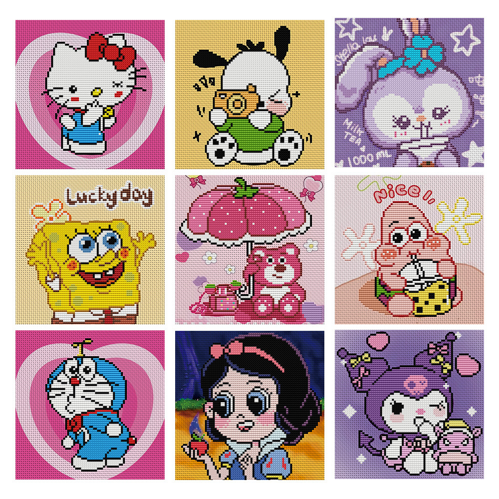 卡通动漫十字绣2024新款线绣简单小件库洛米儿童手工diy刺绣批发