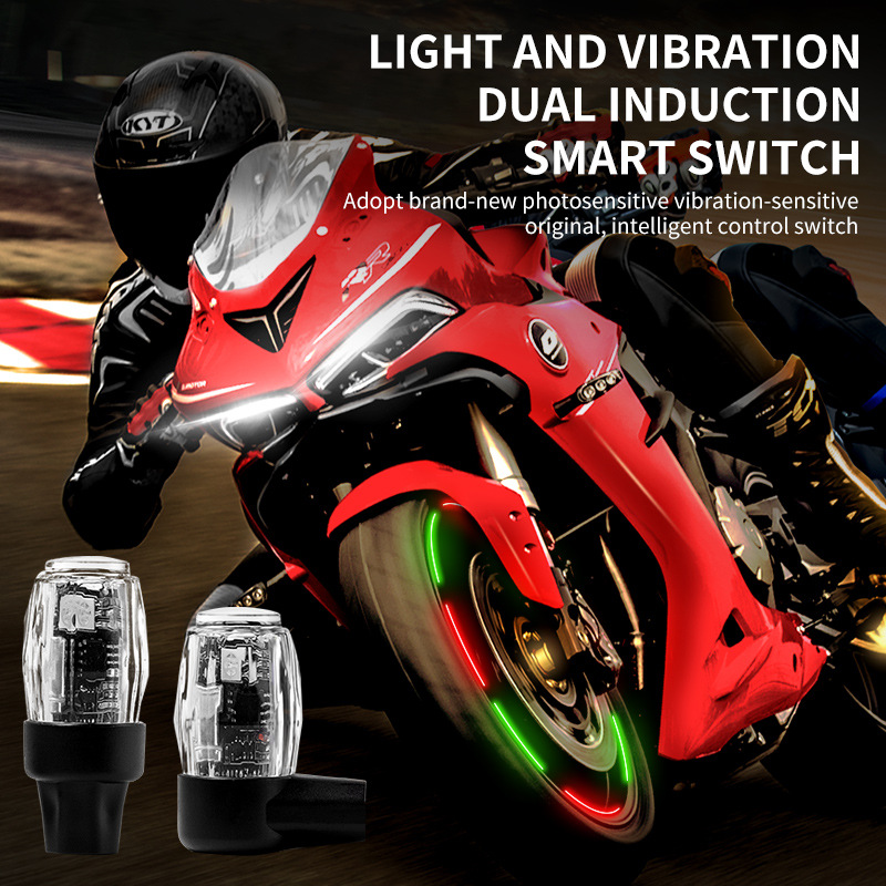 Motorcycle Car Wind Sensing Fire Wheel Rechargeable Vibrating Flashing Decorative Tire Valve Light_voghion.com