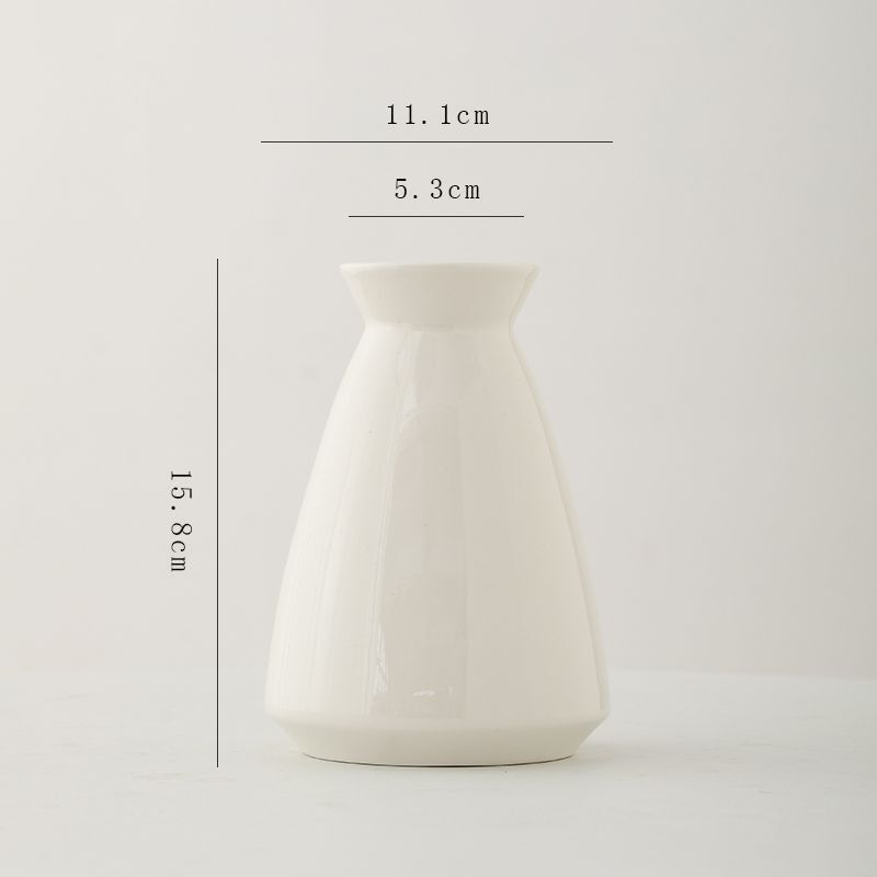 白色现代陶瓷花瓶水养鲜花干花装饰品摆件客厅餐桌摆件花器供应链|undefined
