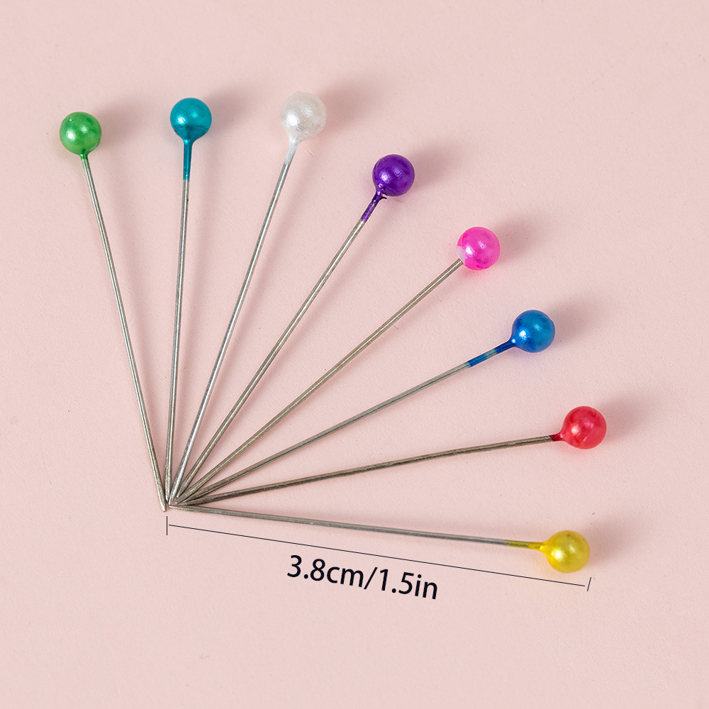 100 piezas de joyería fija aguja nacarado decorativo color en caja aguja de cuentas en forma especial pin hecho a mano DIY posicionamiento de corte