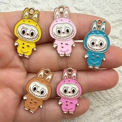 アニメ漫画かわいいラブブペンダント合金ドリップオイル DIY イヤリングキーホルダーネックレス手作りアクセサリー作り
