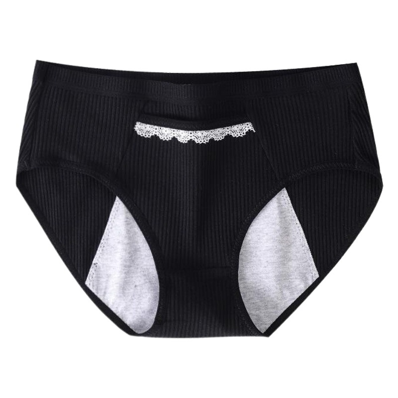 Bolsillo de algodón ropa interior fisiológica comercio exterior de las mujeres cintura media más tamaño hilo de algodón transpirable entrepierna período menstrual pantalones de tía a prueba de fugas