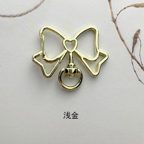 Bow rotating metal keychain electroplating process color-preserving handmade pendant accessories accessories