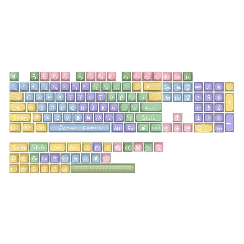 Оригинальные высококачественные сублимированные колпачки для клавиш XDA OEM MOA MDA с красочным рисунком, кастомные колпачки для механической клавиатуры