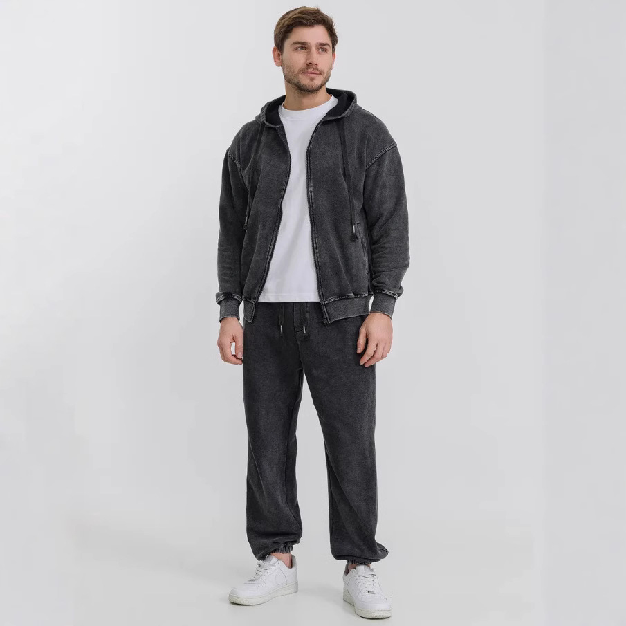 2025 nuevos pantalones lavados anticuados transfronterizos, pantalones con logo de marca de moda, pantalones casuales retro con patas para hombres y mujeres