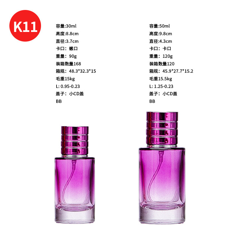 Botella de perfumes de vidrio de tornillo 20ml 30ml 50ml spray de agua botella de aceite esencial vacía botella pequeña capacidad