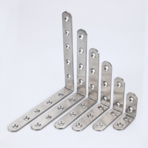 Stainless steel L-shaped right-angle corner code fixed bracket furniture connector bathroom thickened partition corner code layer board holder