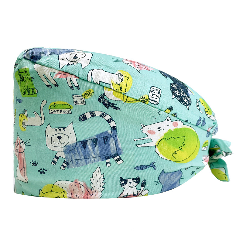 Nuevo Gorro de Enfermera para UCI con Lindos Estampados, Algodón Puro, Gorro de Cocina, Odontología, Belleza y Medicina, Unisex, en Existencia.