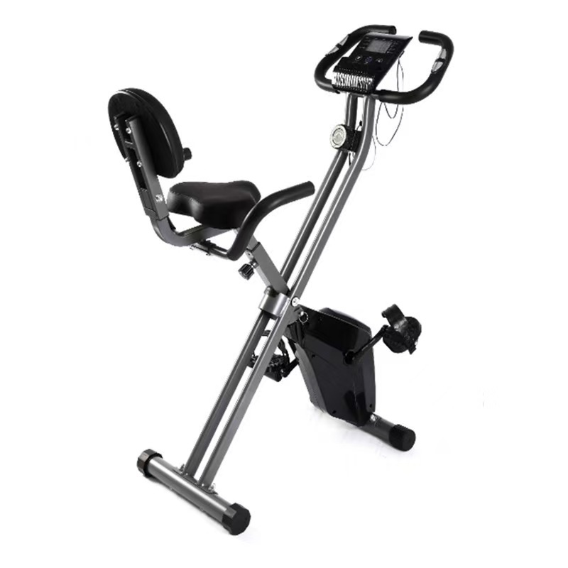 新款健身x-bike自行车磁控静音可折叠带lcd高靠背健身器材训练器|undefined