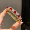Golden red white bracelet