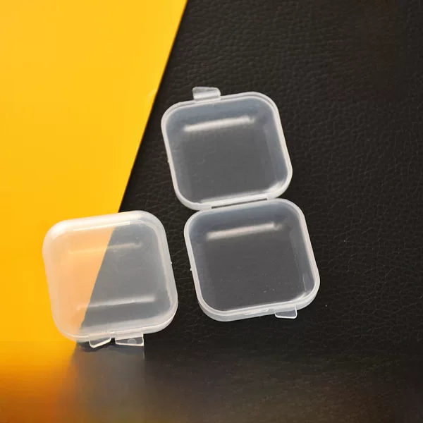 3.5 Small Square Box Anti-Noise Earplug Box Cordless Earplug Storage Box Conjoined Small Plastic Box Pp Transparent Plastic Empty Box