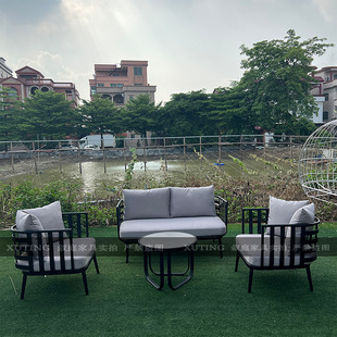 Outdoor All-Aluminum Sofa Garden Villa Courtyard Open-Air Waterproof Indoor and Outdoor Furniture Sun Room Designer Sofa Chair