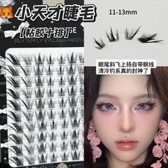 HERORANGE ~ 伪のまつげの自然なシミュレーションの単一のクラスターの段式の目尻は引き伸ばして怠け者の自己接着します。