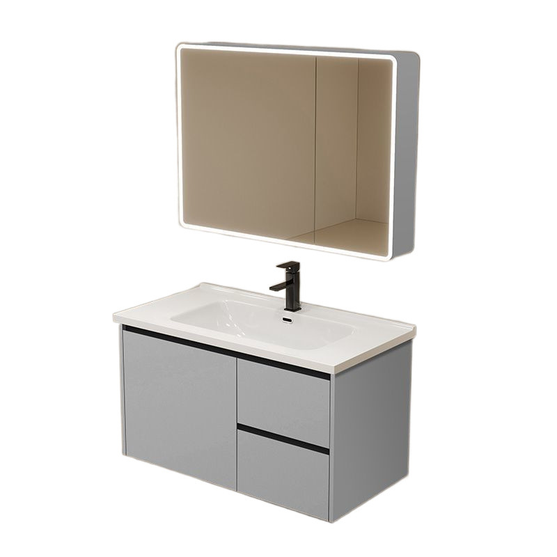 Gabinete de baño de aluminio inteligente espacial grueso combinación lavabo lavabo en cerámica lavabo fábrica de inodoro al por mayor