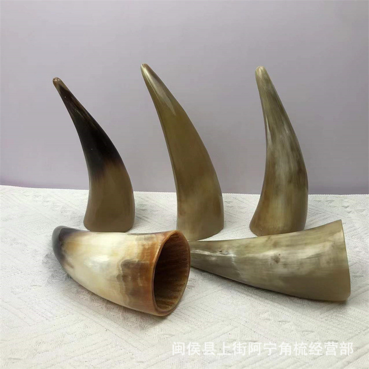 Horn Fire Cupping Set 16 Pieces Buffalo Horn Guan Guan 13-20 cm Meridian Massage Tool for Spa and Body Use details