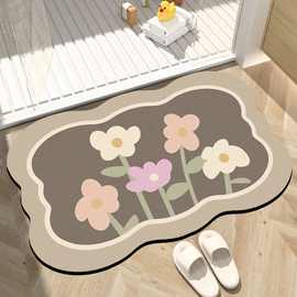 家用地垫软厕所脚垫门垫卫生间硅藻泥门口防滑浴室吸水垫大号速干