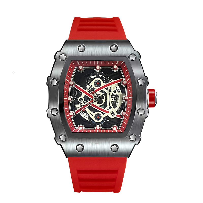 ZIDO Brand Casual Fashion Dominant Fully Automatic Quartz Hollow Luminous Waterproof Black Warrior 1707 Men's Watch_voghion.com