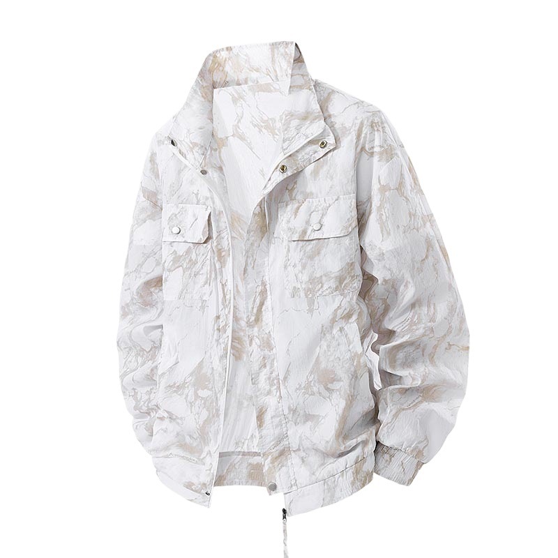 Imagen tridimensional en 3D] Ropa de protección solar de talla grande de seda de hielo M-8XL para hombres UPF50 protección UV para parejas Ropa de protección solar fresca image 5