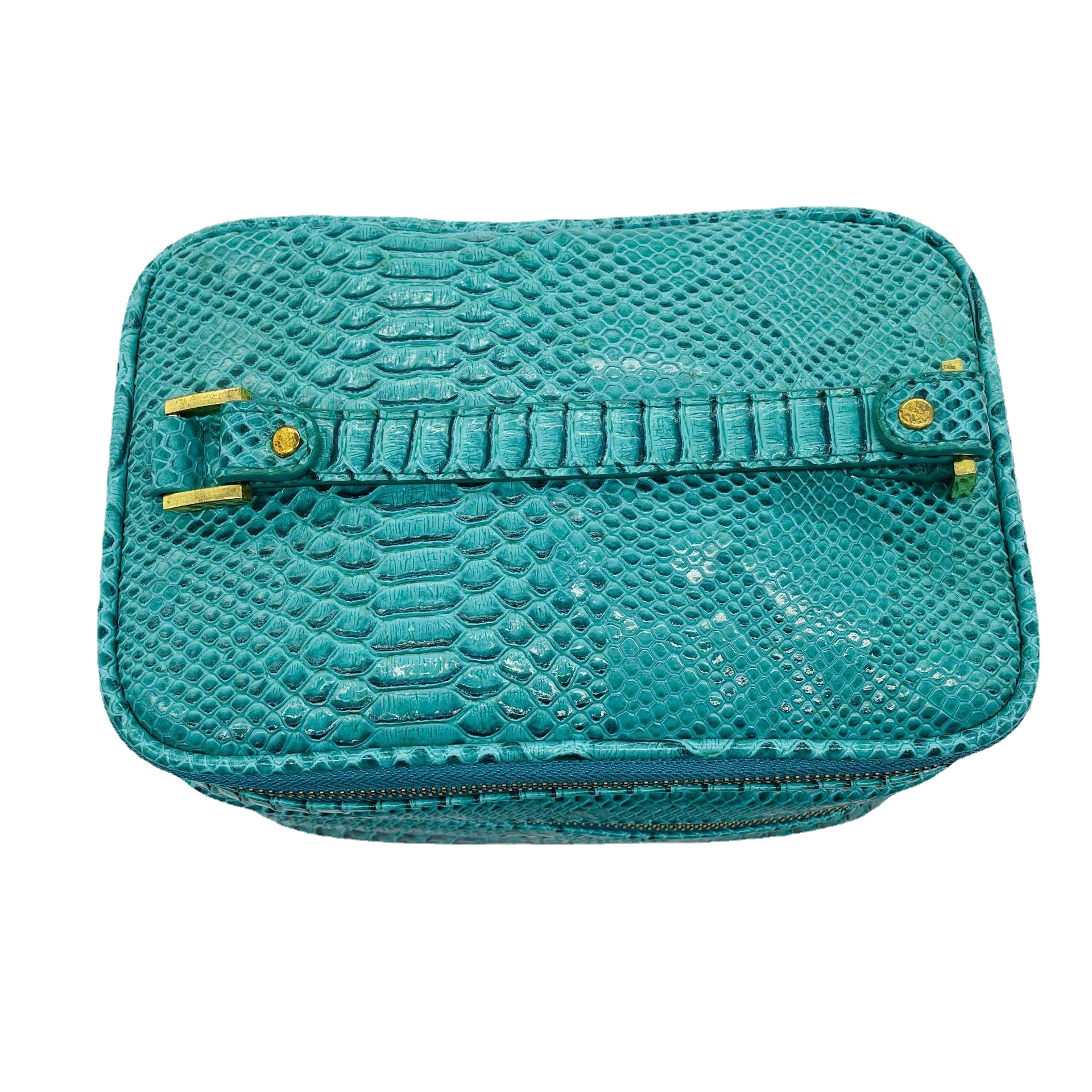 Blue capacious handheld organizer bag