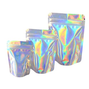 Colorful Laser Self-sealing Bag Color Candy Self-sealing Bone Sealed Packaging Bag Plastic Transparent Holographic Color-changing Packaging Bag