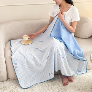 Summer Cartoon Ice Bean Summer Quilt Air Conditioning Quilt Multifunctional Blanket Sheet Bed Cover 2025 New Single Quilt