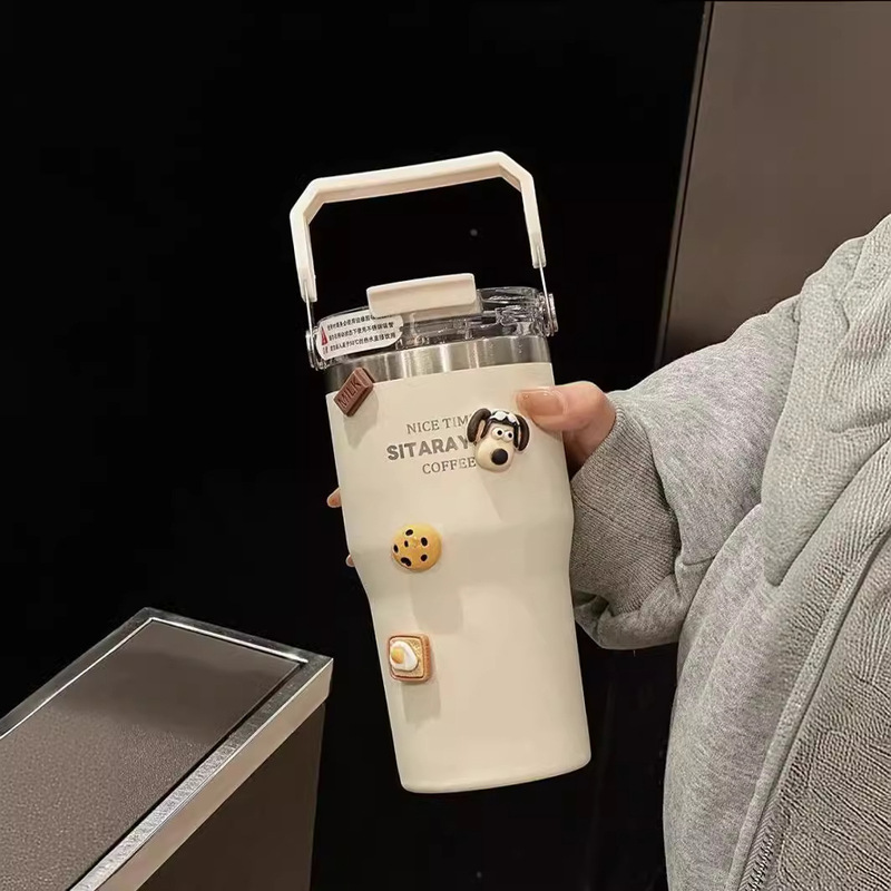 SITARAYURIアイスカップ大容量ストロー保温カップコップコップ保冷ハードハンディダブルコーヒーカップ|undefined