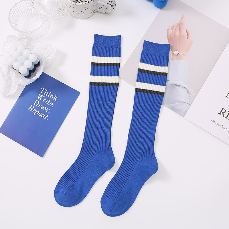 Calcetines de becerro de las mujeres ins medias de rayas de dos barras de moda primavera y otoño estilo universitario japonés JK calcetines altos de rodilla
