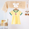 Children's T-shirt, summer clothing, jacket, bra top for leisure, season 2021, children's clothing, western style, with short sleeve