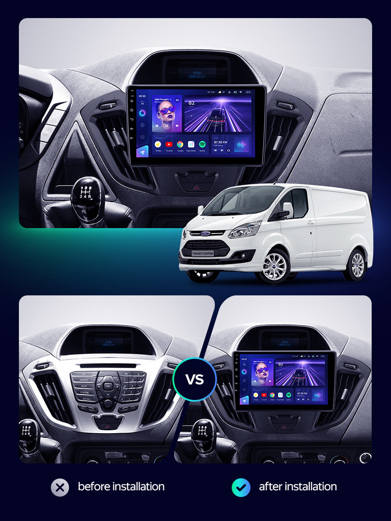 Suitable for 13-18 Model Ford Transit Car Dvd Navigation Carplay All-In-One Car Navigation Smart Audio and Video System