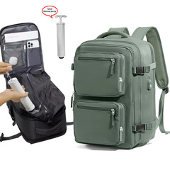 男女通用带真空收纳层大容量通勤包可压缩衣物旅游出行轻便双肩包