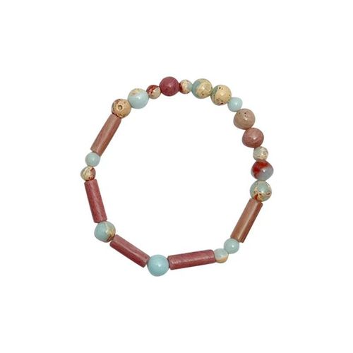 Contrast color Shoushan stone beaded bracelet for women summer ins niche design elastic bracelet light luxury internet celebrity temperament hand jewelry