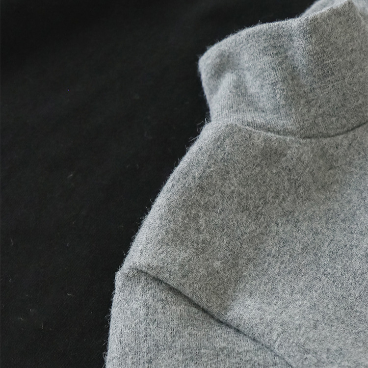 Camiseta de cuello medio elástica de 280 g para niños y niñas, estilo otoño 2026, talla 150-160