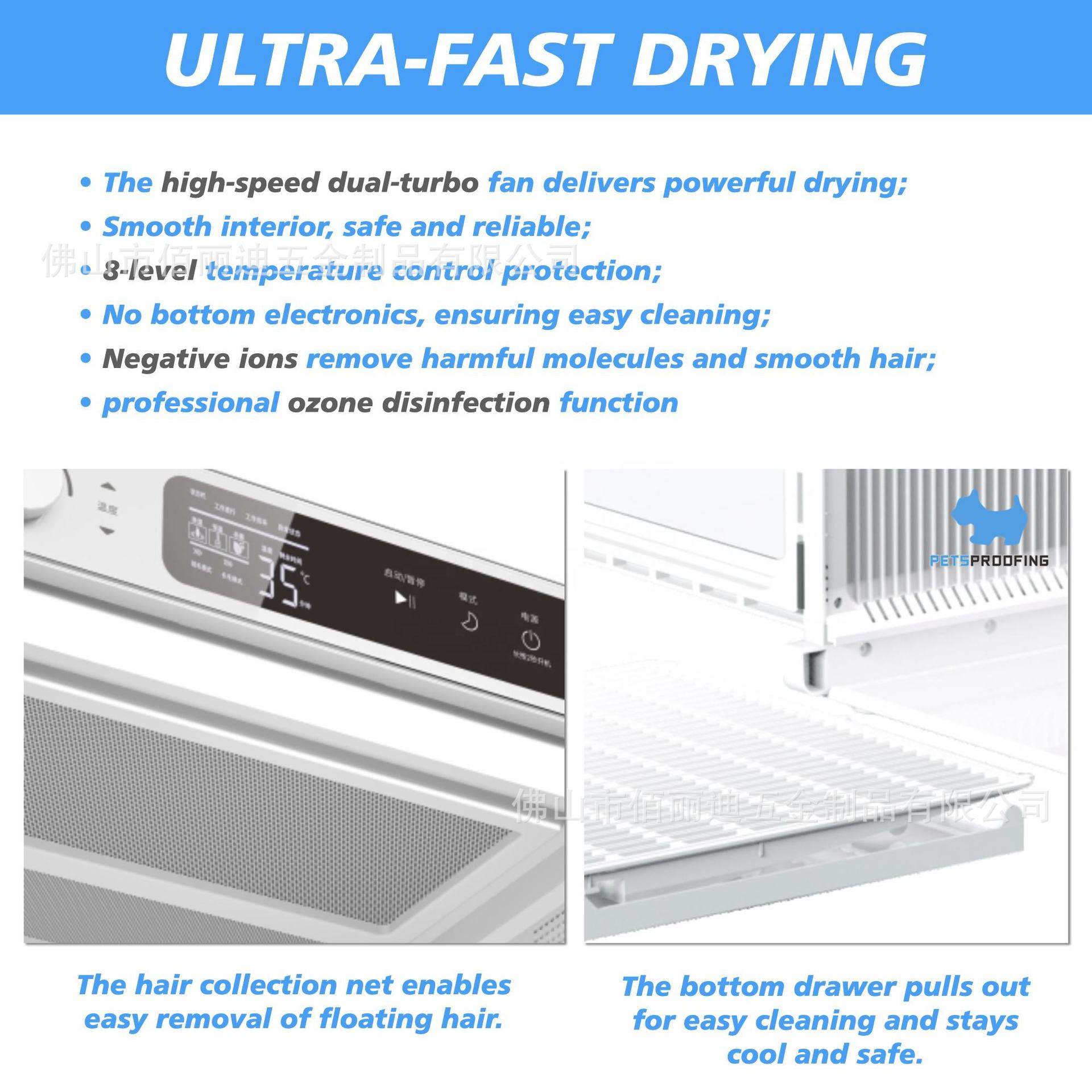 Caja automática de belleza para perros y gatos, secador de cabello para habitaciones, secador de cabello para perros, soplador de aire, caja de secado para perros