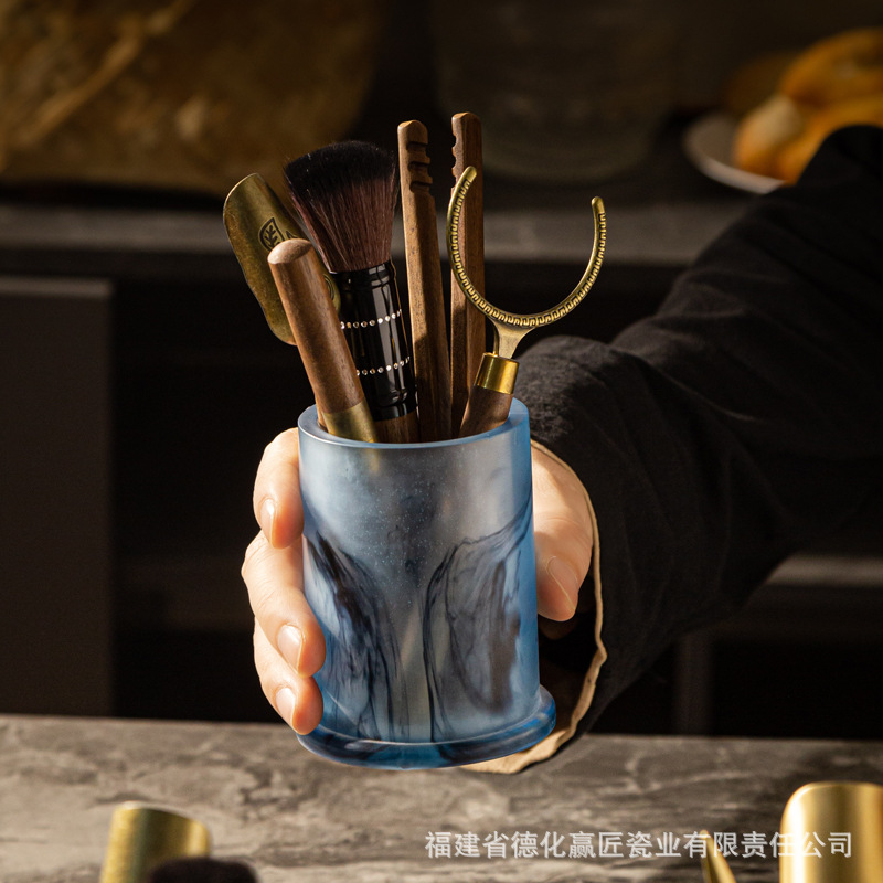 Ceremonia del té seis caballeros set kung fu accesorios de té suministros de almacenamiento de taza de té almohadilla herramientas de preparación de té adornos de mesa de té