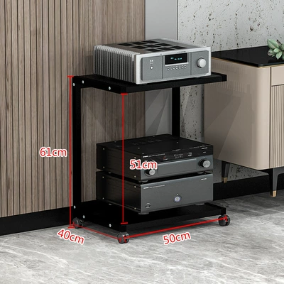 Power Amplifier Rack Power Amplifier: Electric car big tripod - 2-layers-of-heightening-b-black-black-walnut-25-plate-thickness