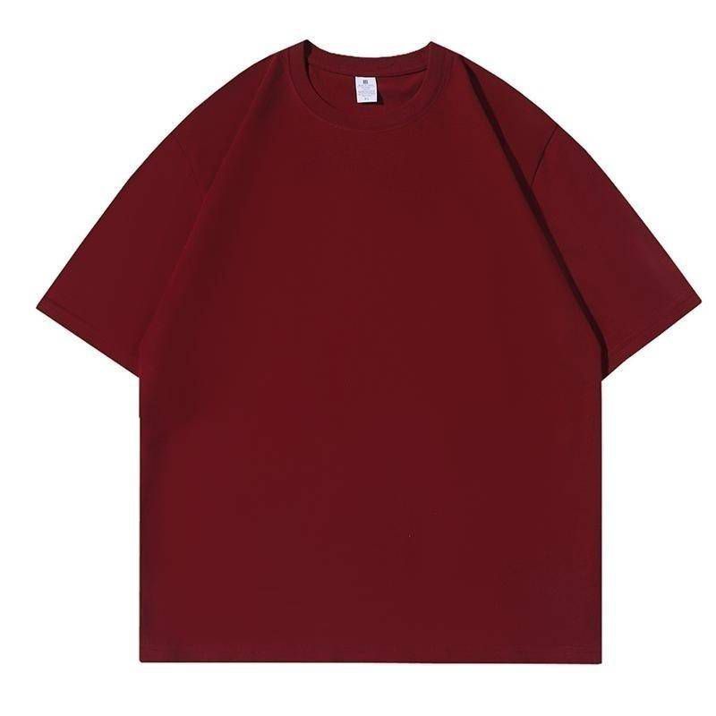 国境を越えた純綿カジュアルシャツ半袖純色丸首tシャツ新夏百合上着通勤カップル服|undefined