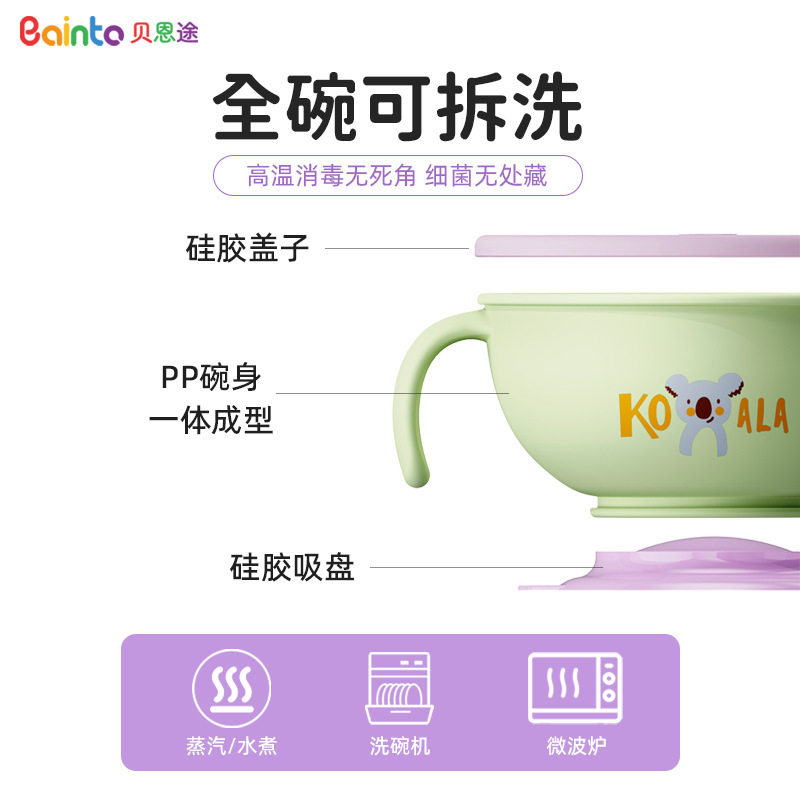 Bainto 食品グレードの栄養補助食品ボウル赤ちゃんが食べることを学ぶシリコーン吸盤ボウル非転倒防止落下防止食器大ボウル|undefined