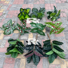 仿真绿植蕨草叶琴叶榕万年青橡皮树龟背假花婚庆布展插花装饰花材