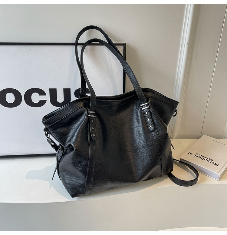 Cross-border large-capacity tote bag for women 2024 New style fashionable single-shoulder bag, retro simple casual crossbody bag for women undefined