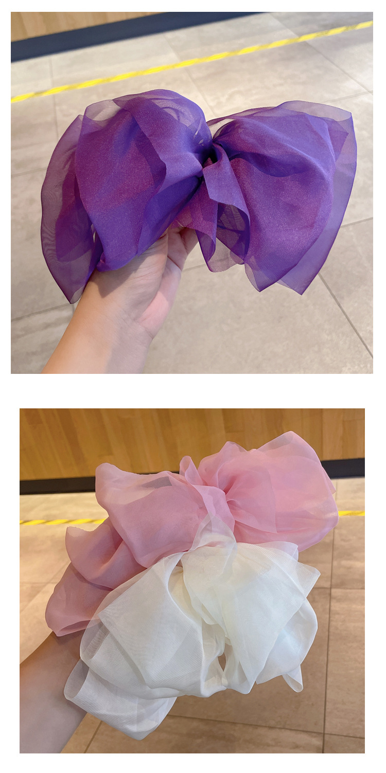 New Fashion Solid Color Chiffon Bow Barrettes Female Hair Clip Headdress display picture 2