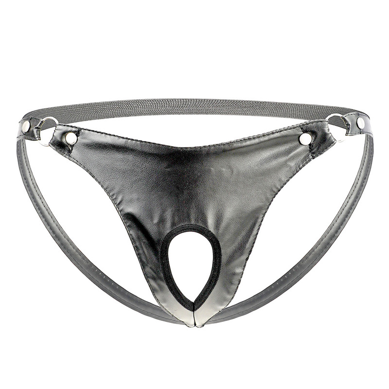Tzy1034T men's sexy underwear underwear wholesale imitation leather zipper string thong