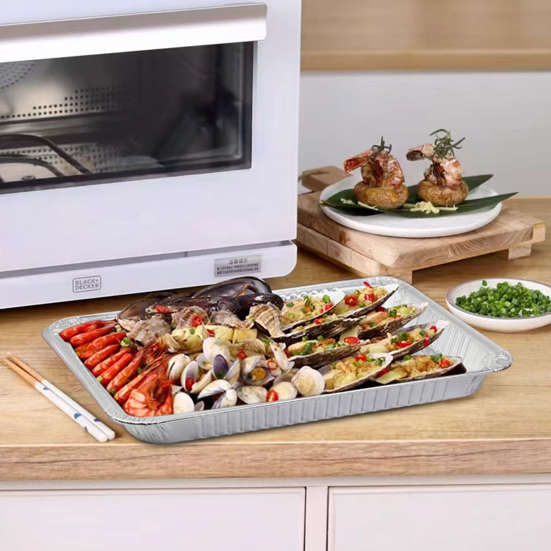 Caja de papel de aluminio especial para platos de mariscos, placa de asado desechable gruesa, caja de embalaje de barbacoa, bandeja de horno, bandeja de café de mariscos