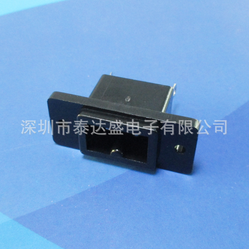 冷藏盒B字口AC输入接口35*15锁螺丝孔距28两芯极性电源插座AC007