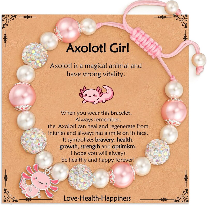 Amazon's Best-Selling Shambhala Pink Pearl Rope Salamander Pendant Pink Zebra Clay Ball Braided Bracelet